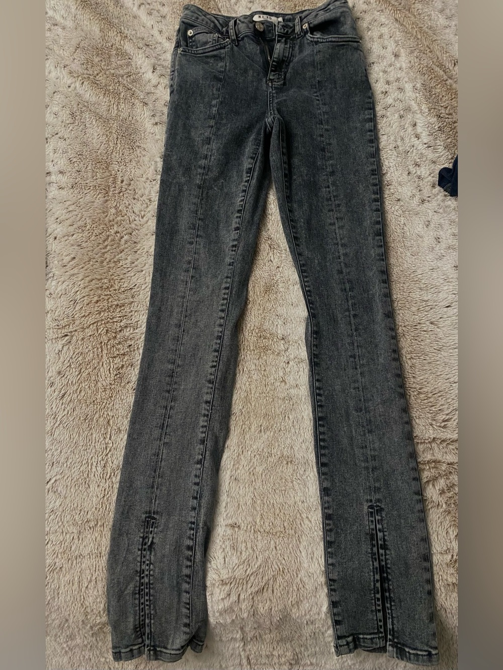 naked wardrobe Women's Fit and Flare Jeans in Washed Black